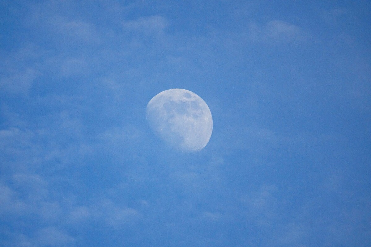 月亮,半月.白天的月亮.
