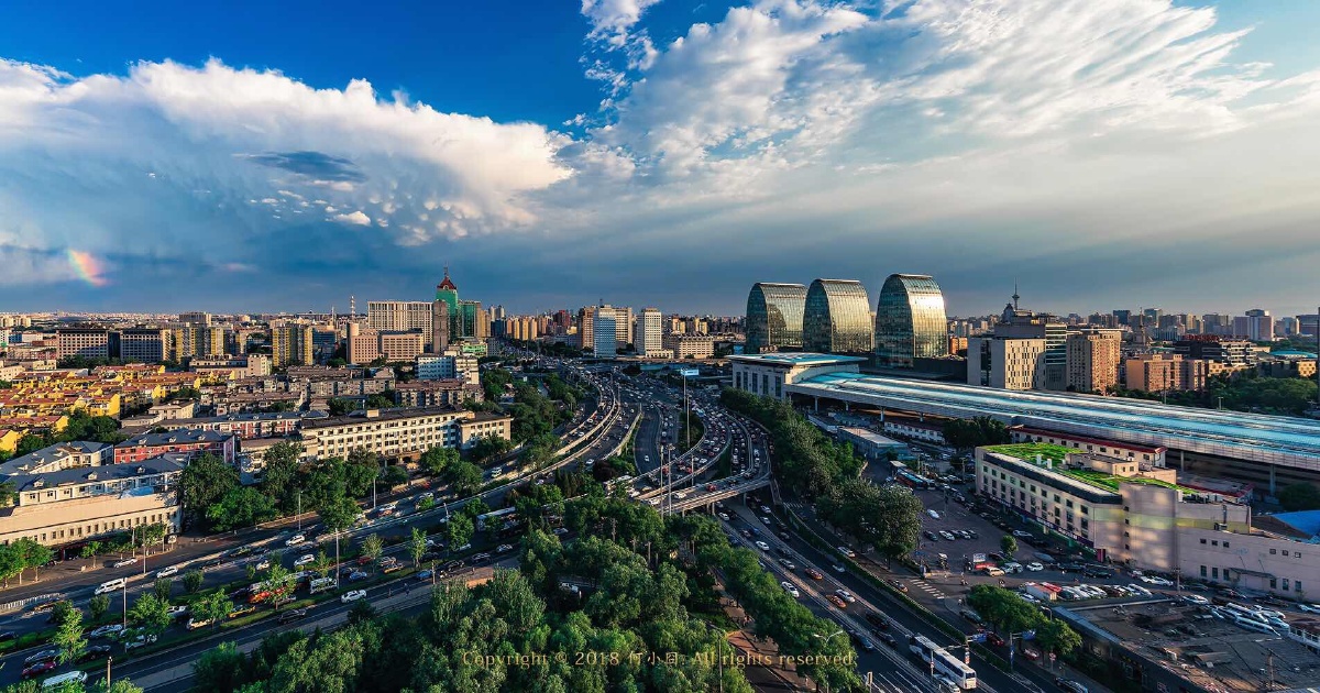 彩虹+乳浪云的西直门立交