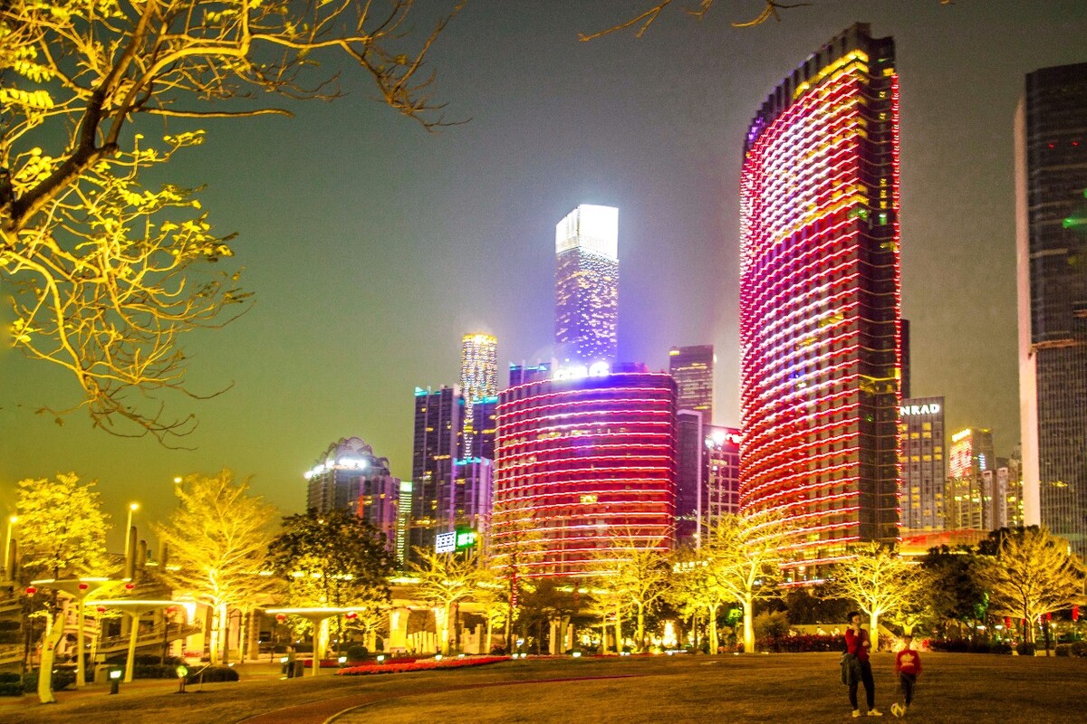 漫步夜色珠江新城广州