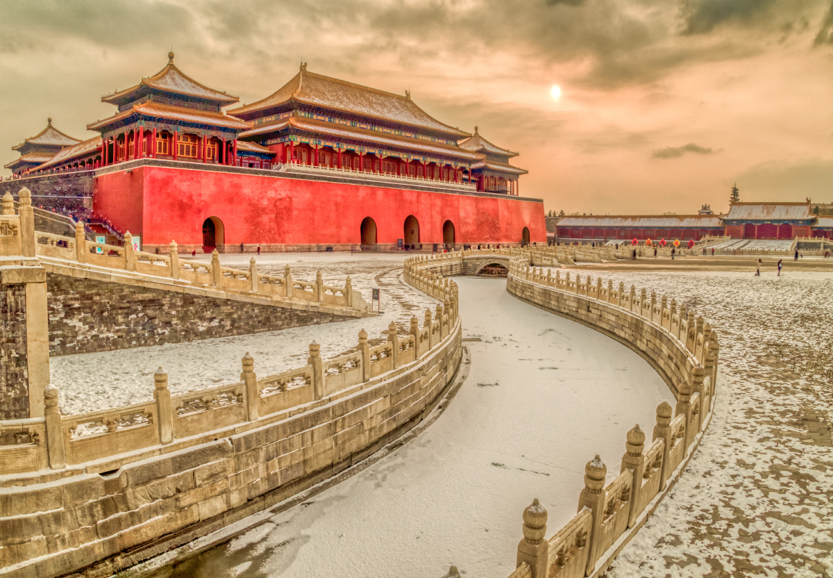 故宫雪景迟迟在放出了一张,冷暖感觉都挺都挺有意思的,就都