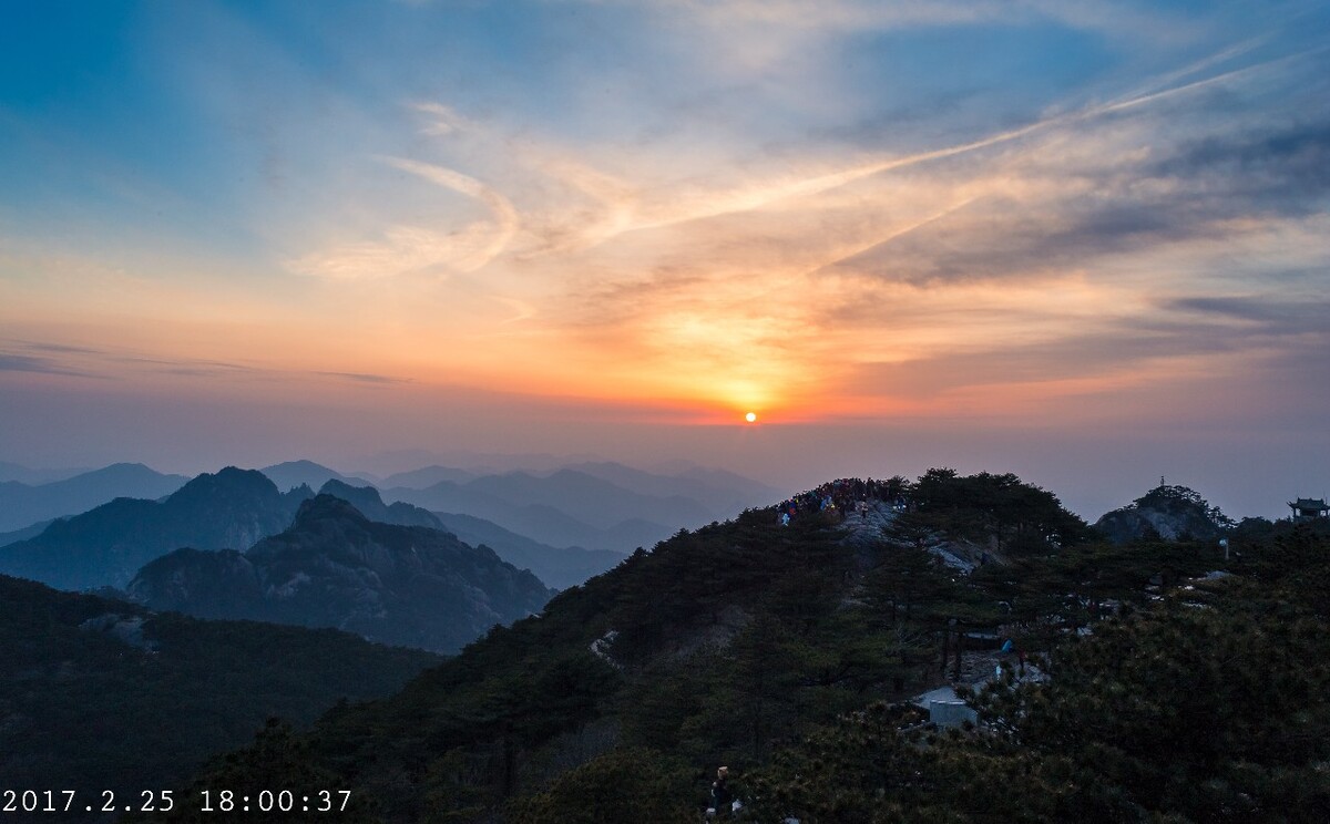 黄山日落日出