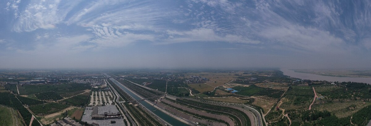 河南郑州航拍南水北调穿黄工程