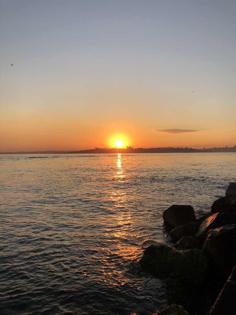 海边垂钓静观日落
