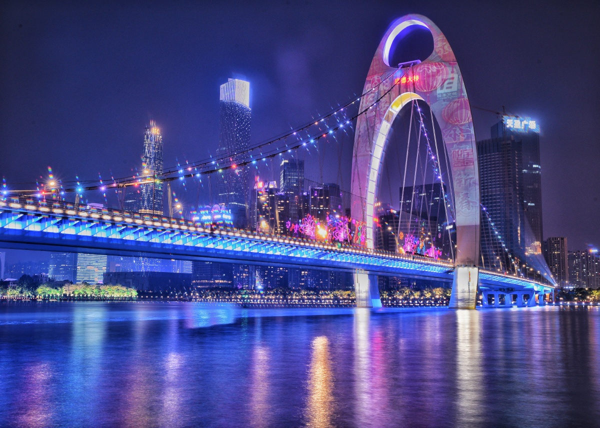 州猎德大桥夜景