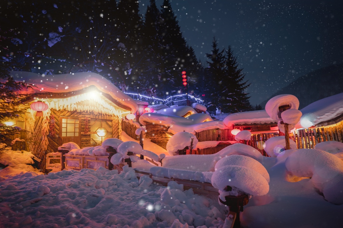 雪乡夜晚