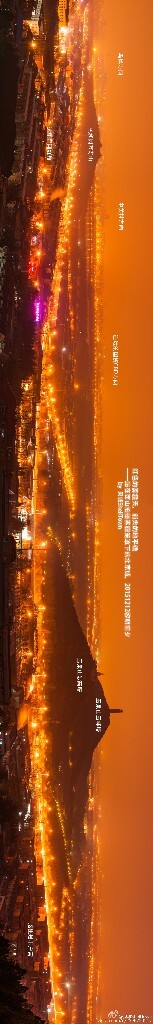 轻度雾霾与蒸发的水汽凝结在一起，漂浮在北京城的低空。在黎明前夕，站在西山上，就会看到一个“红色北京”，这是地面路灯的低色温照明被雾霾颗粒散射的结果，这是工业之殇，是畸形之美。#滚蛋雾霾君#