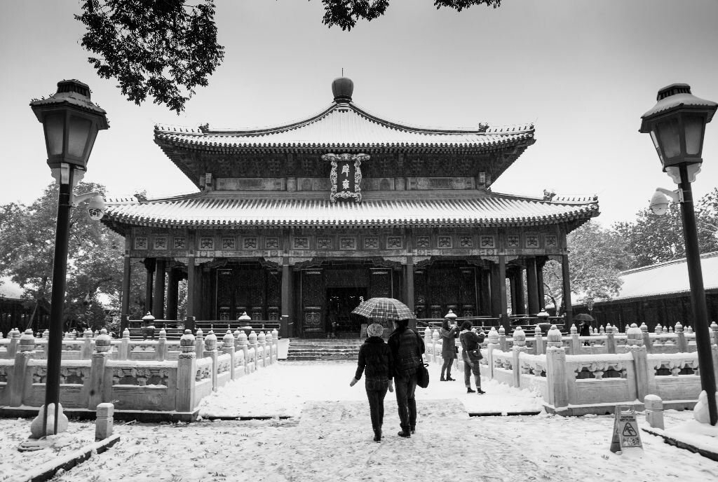 大雪后的北京,于国子监
