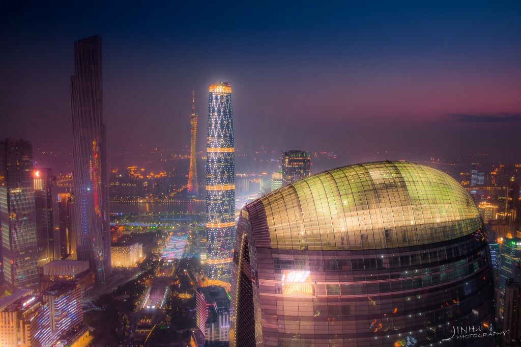 梦幻的广州夜景