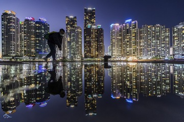 上七次衛生間下的夜景