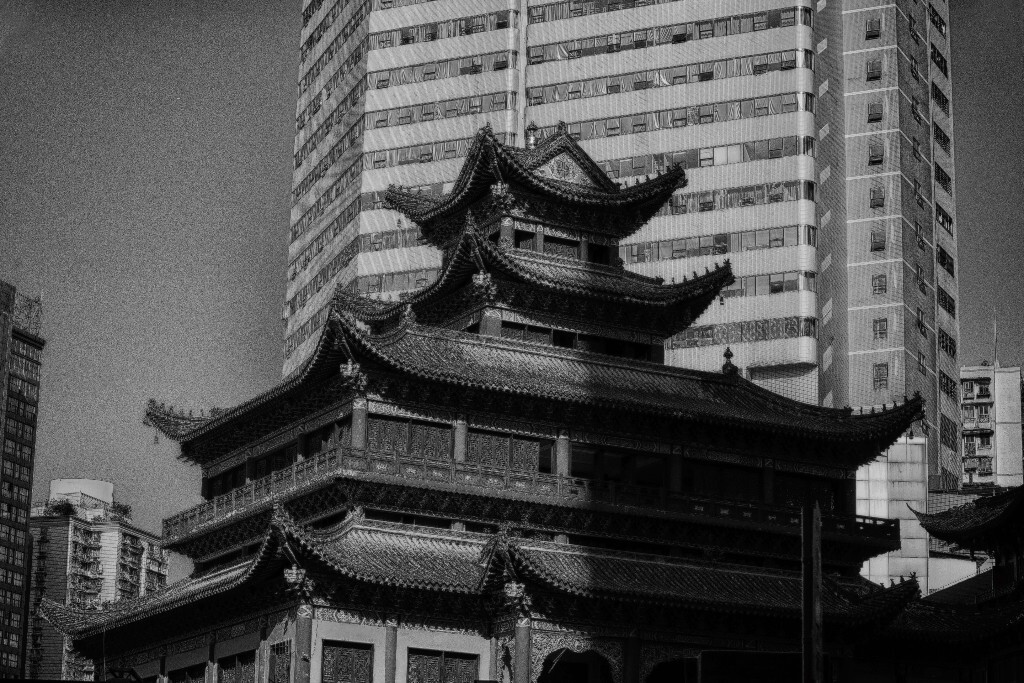 在城市森林中的罗汉寺。