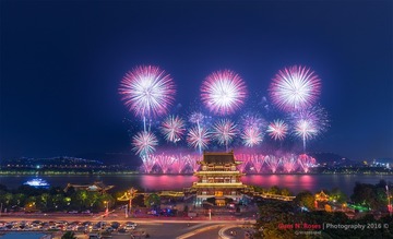 长沙橘洲焰火证件照