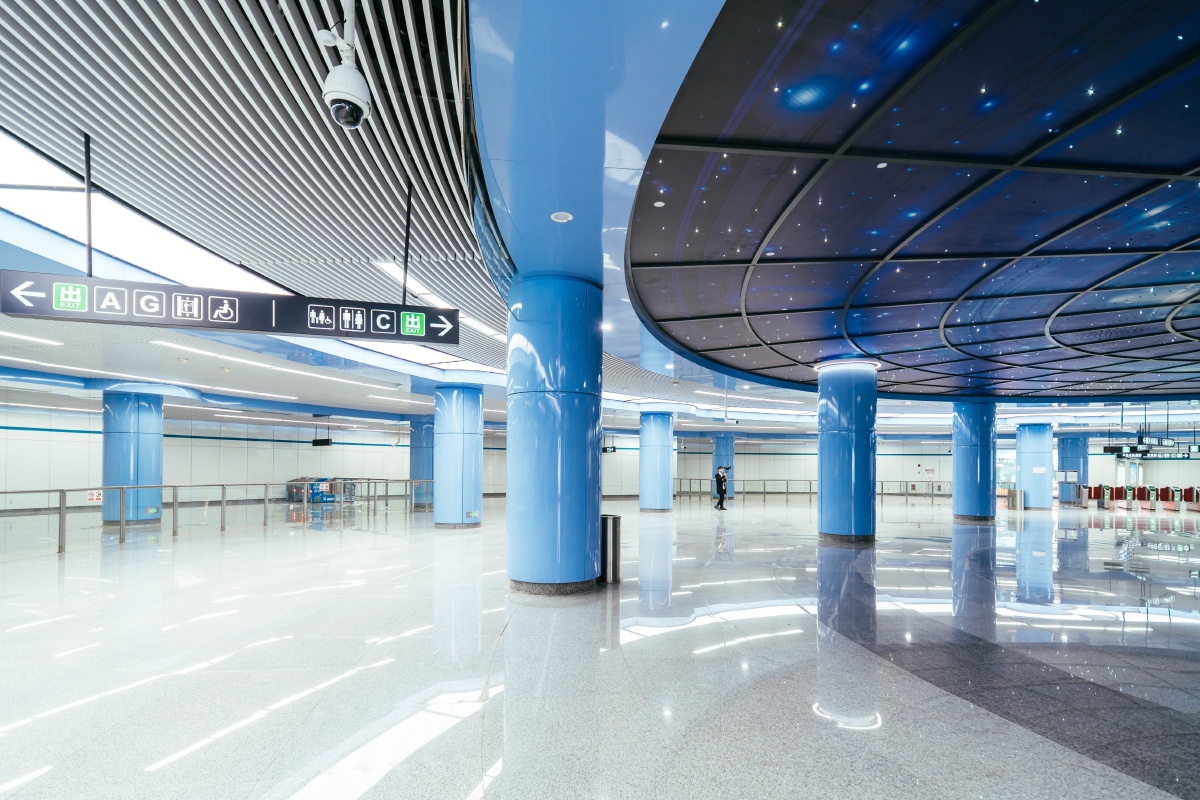 杭州地铁5号线创景路站站厅星空顶