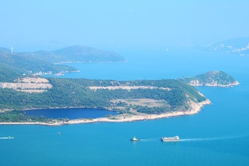 DSC_0041 菱角山俯瞰鹿洲石礦場遺址、煤灰湖、鹿洲山及鹿洲