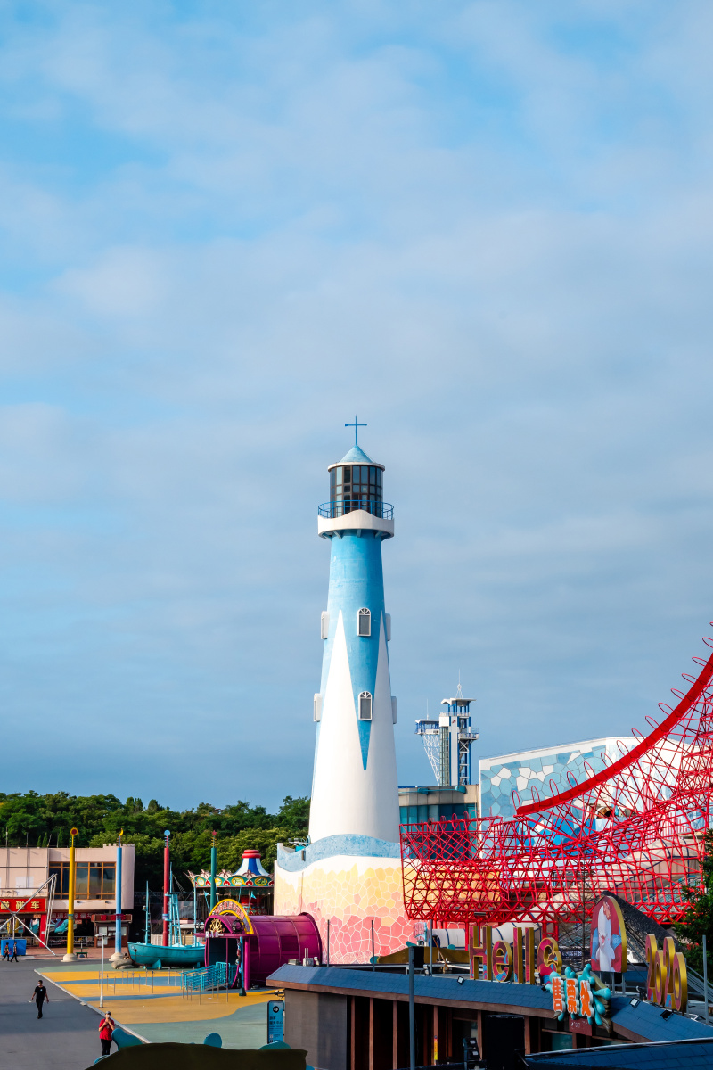 旅游景点的灯塔大连圣亚海洋世界和星海公园