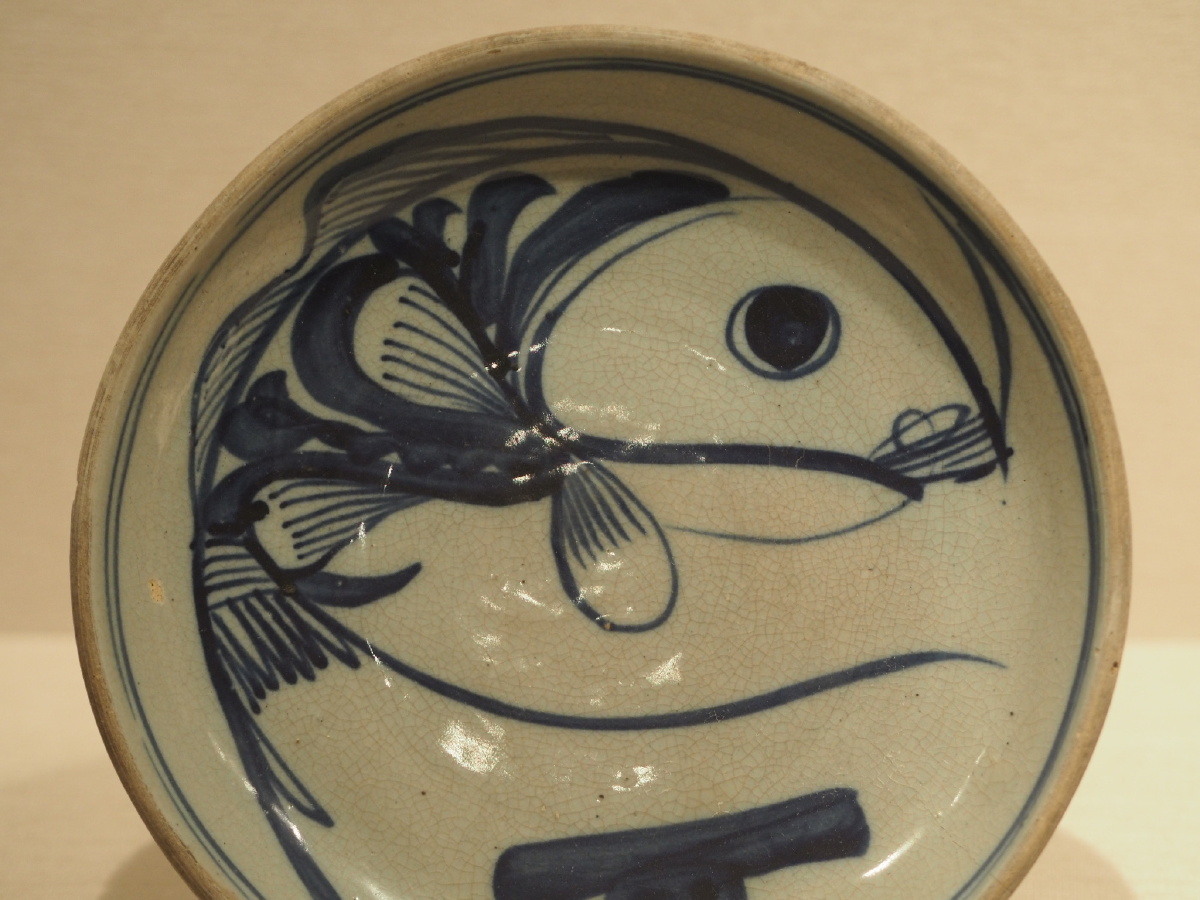 [清-民国] 博山窑青花鱼盘 山东博物馆藏