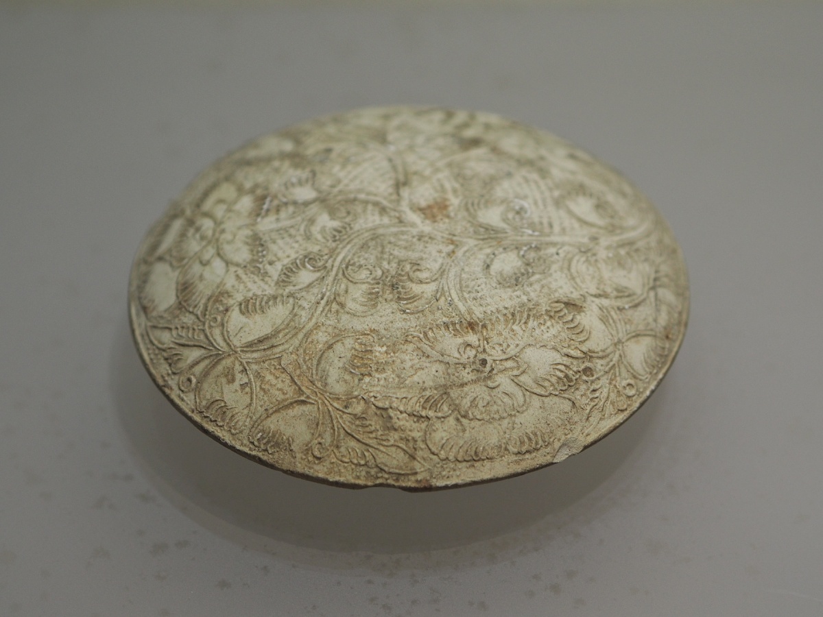 宋中和窑折枝牡丹纹瓷印模南宁博物馆藏