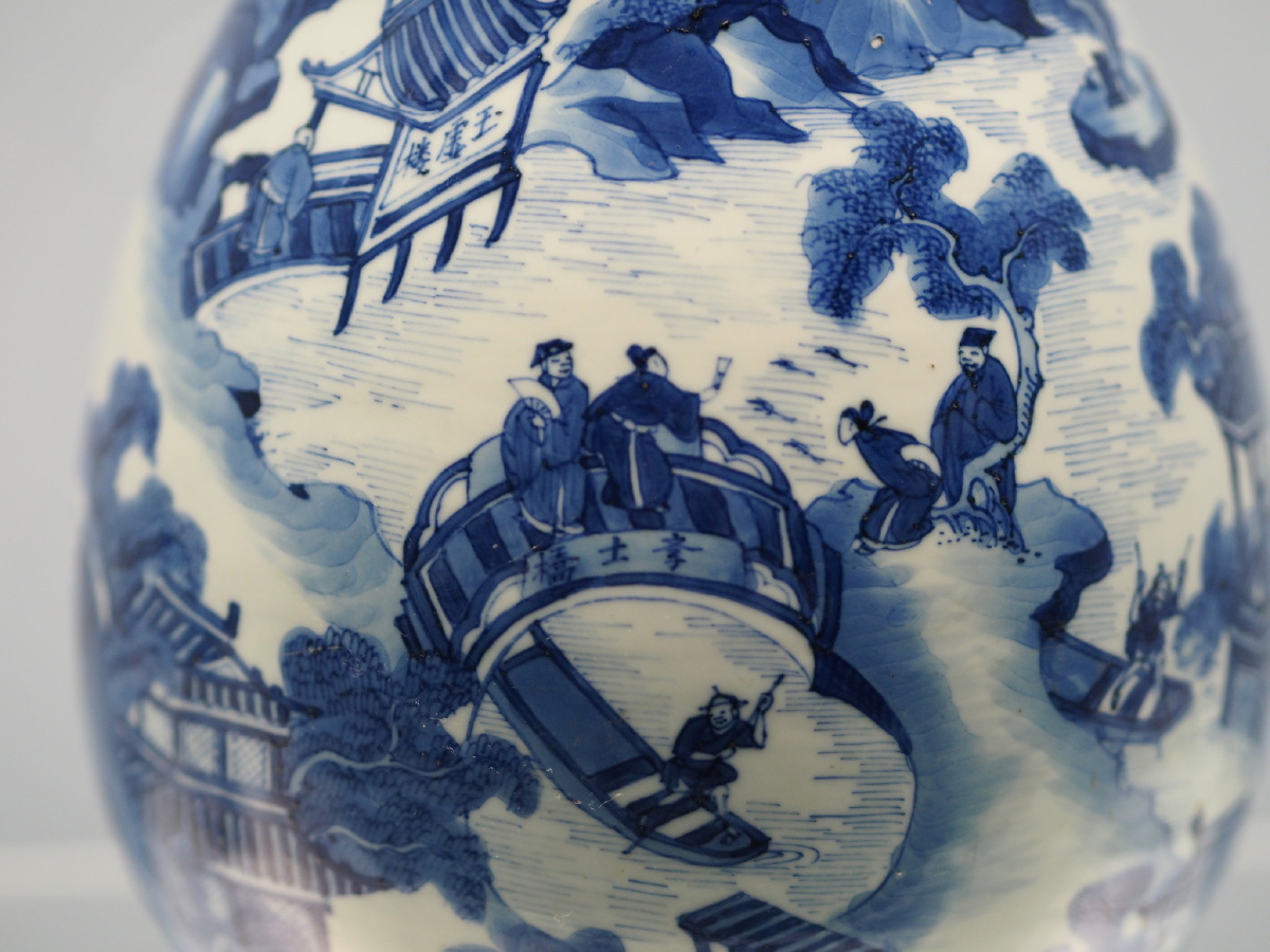 [清·康熙] 景德镇窑青花西湖景色图瓶 上海博物馆藏