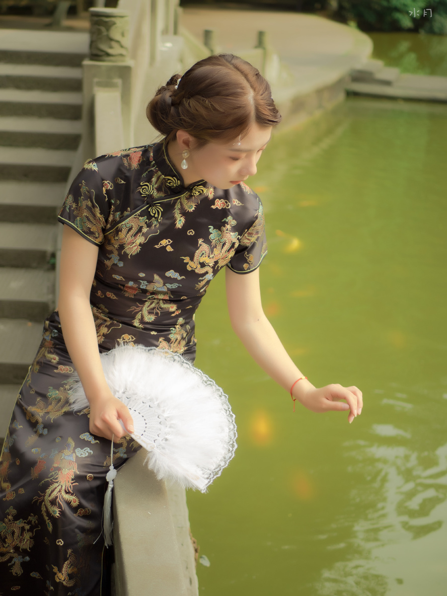 少女写真旗袍写真游园