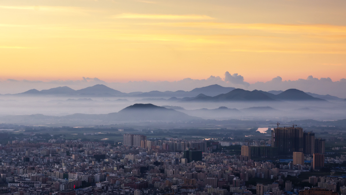 汕尾摄影圈天际线#黎明山全景图#记录我的小镇生活建筑鸟瞰街拍记录