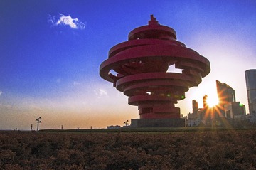 夕阳下的五月的风