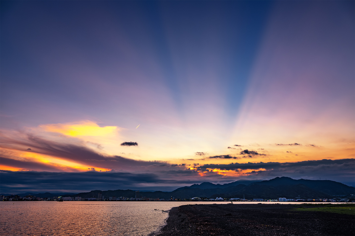 晚霞清水港的晚霞