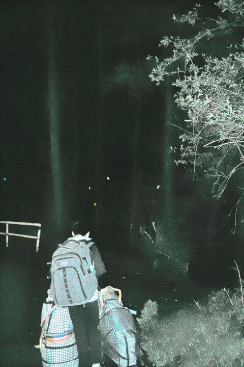 三更半夜，负重二十公斤，爬山搬家<br />
鬼才知道为什么这么好的学生公寓非得建在城郊的一个偏僻的小山包上。