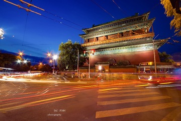 鼓楼的夜晚时间匆匆