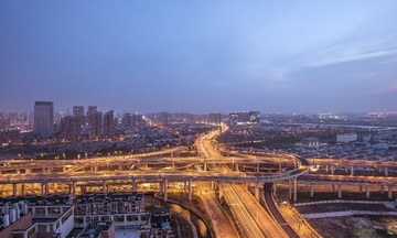 宁波四月-城南立交桥夜景