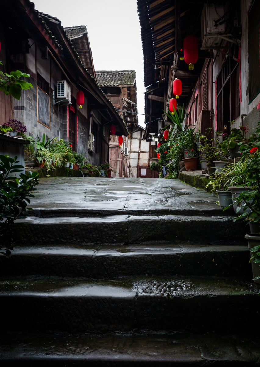 风景名胜恩阳古镇内两河