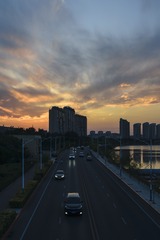 锦州滨河路晚霞