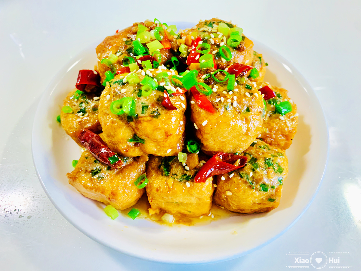 猪肉韭菜酿豆腐