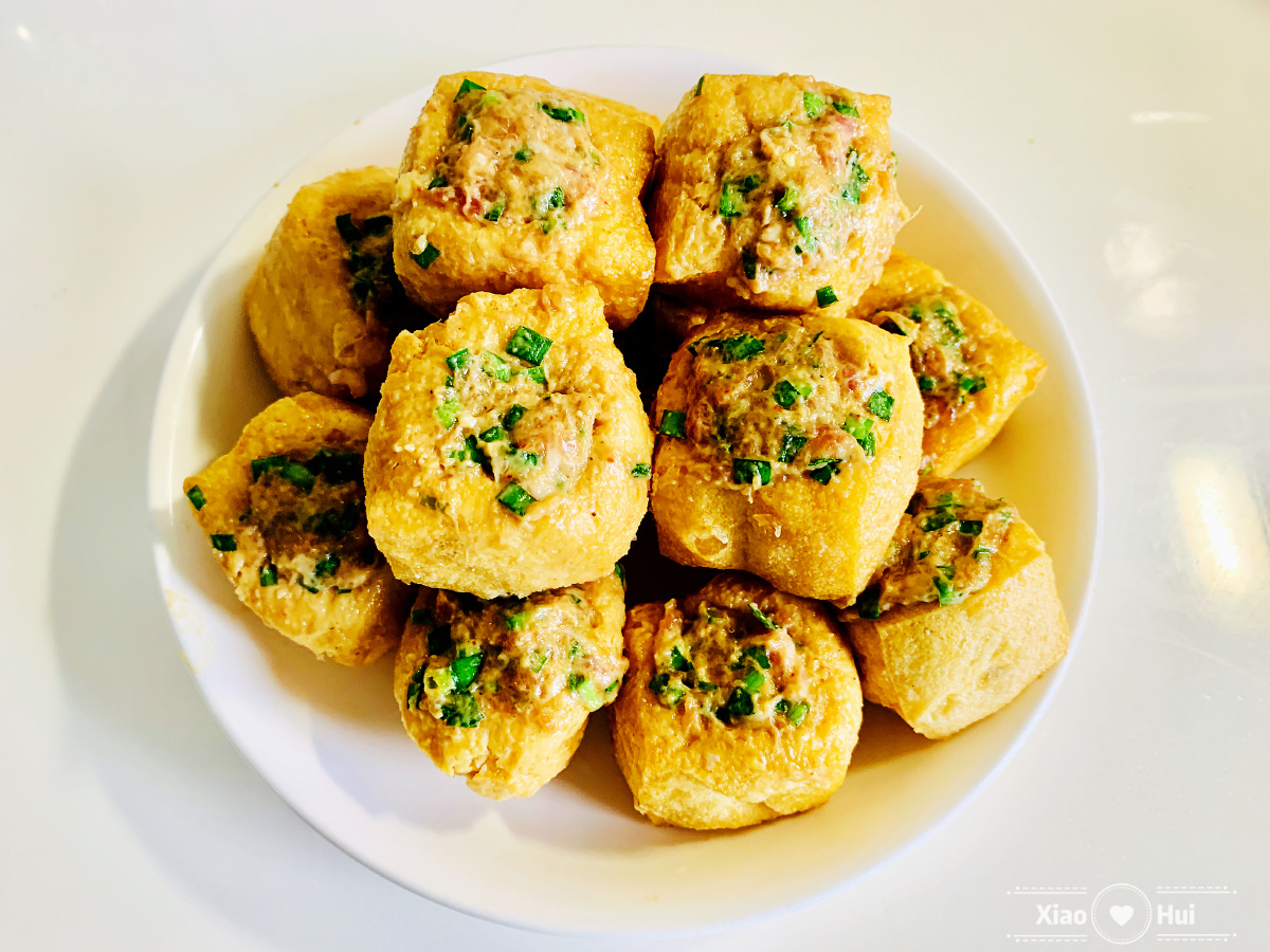 猪肉韭菜酿豆腐