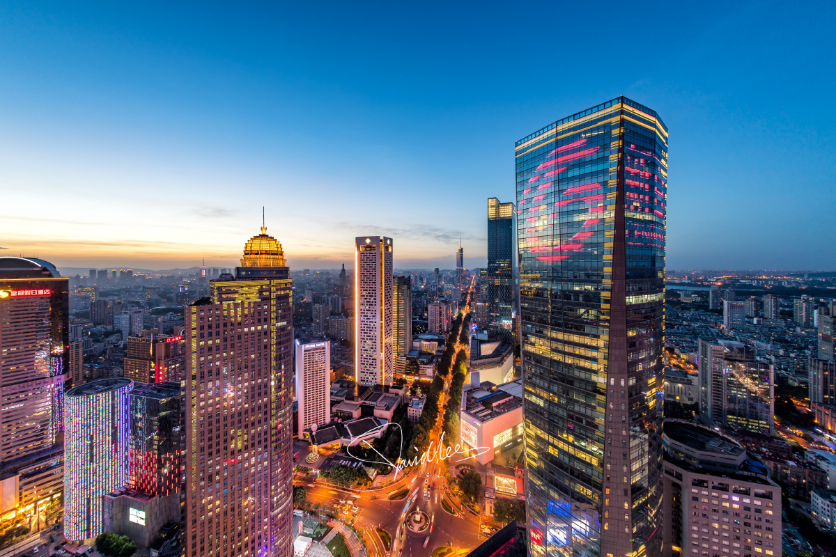 1/1832018jdpa相机组风光色彩城市南京#新街口高楼天际线地标新百夜景