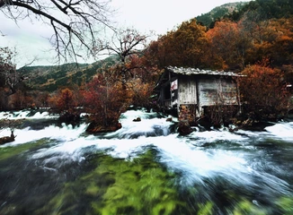 九寨沟流水
