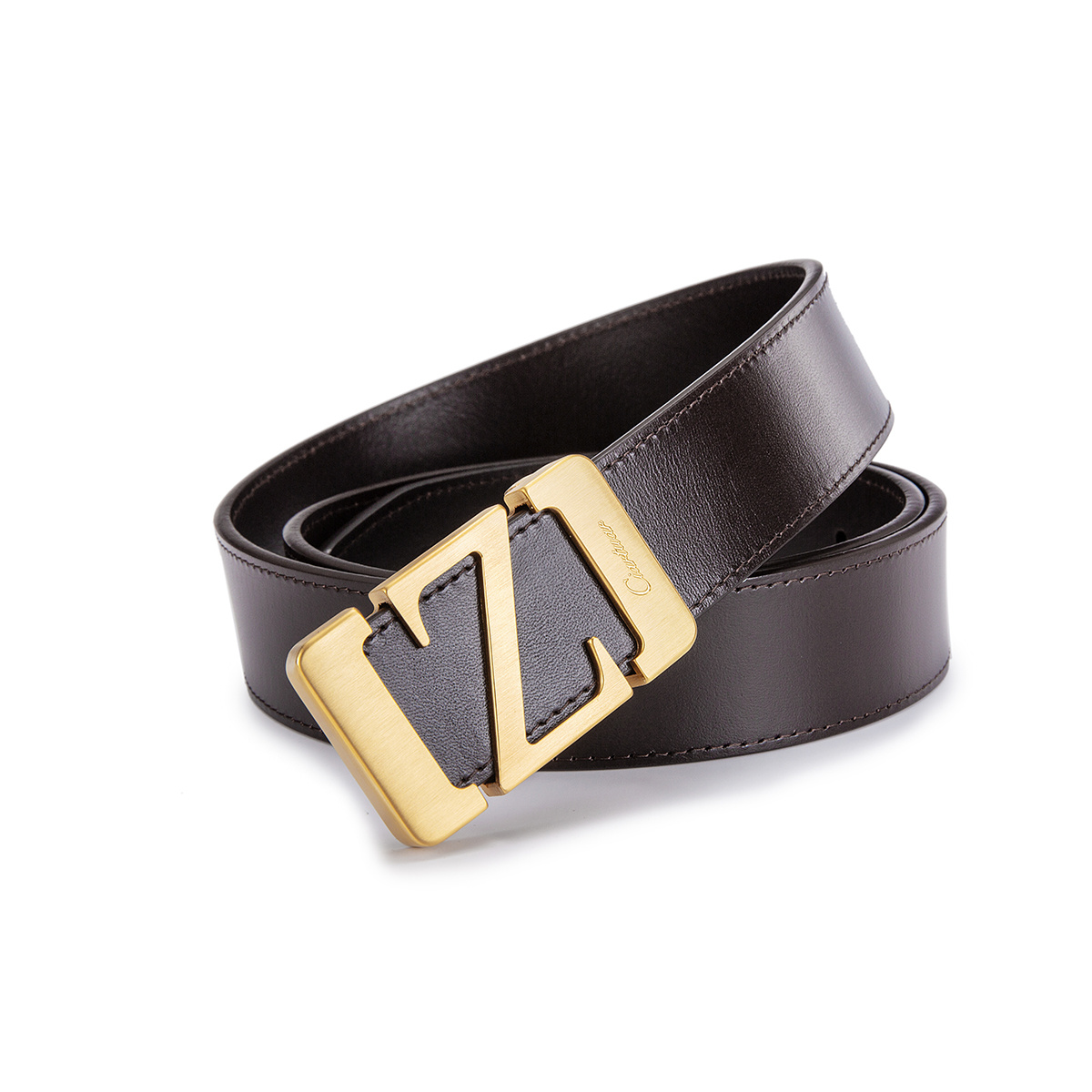 男士腰带静物场景摄影皮带造型摆法白底图片