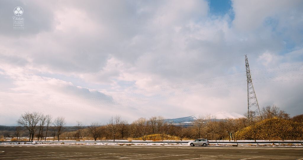 北海道，羊蹄山前的駐車場