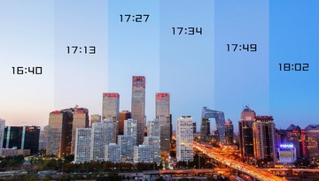 北京天际线的日与夜