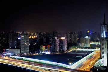 上海闸北区夜色