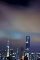 东方明珠+上海环球金融中心夜色