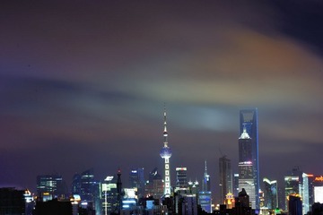 东方明珠+上海环球金融中心夜色