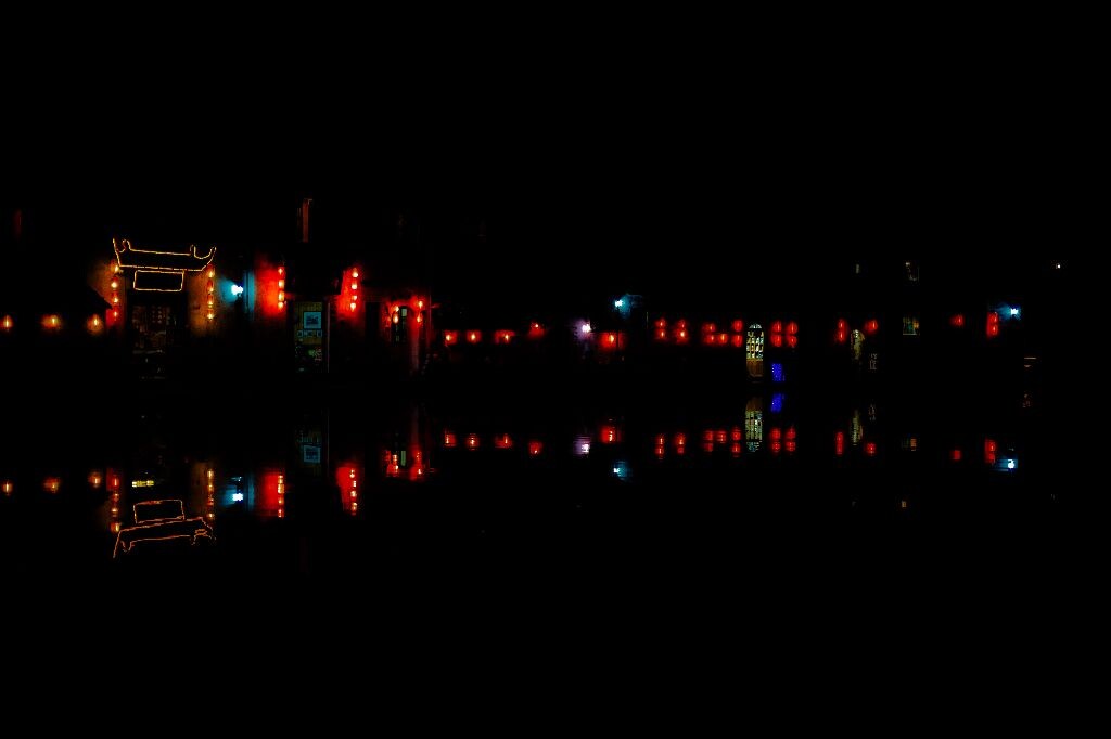 月沼，夜景。
