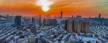 沈阳雪后的日落