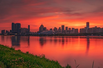 浑河日落