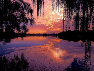 《明湖朝霞》
