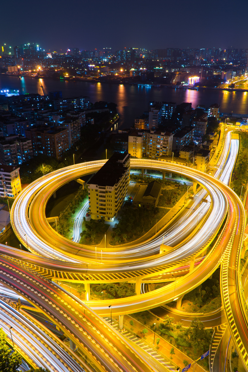 最特别的立交桥—洲头咀隧道立交桥夜拍