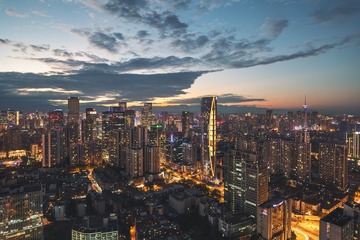 日落后的大成都夜景