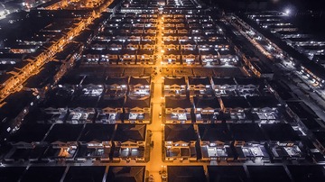 长河别墅园夜景