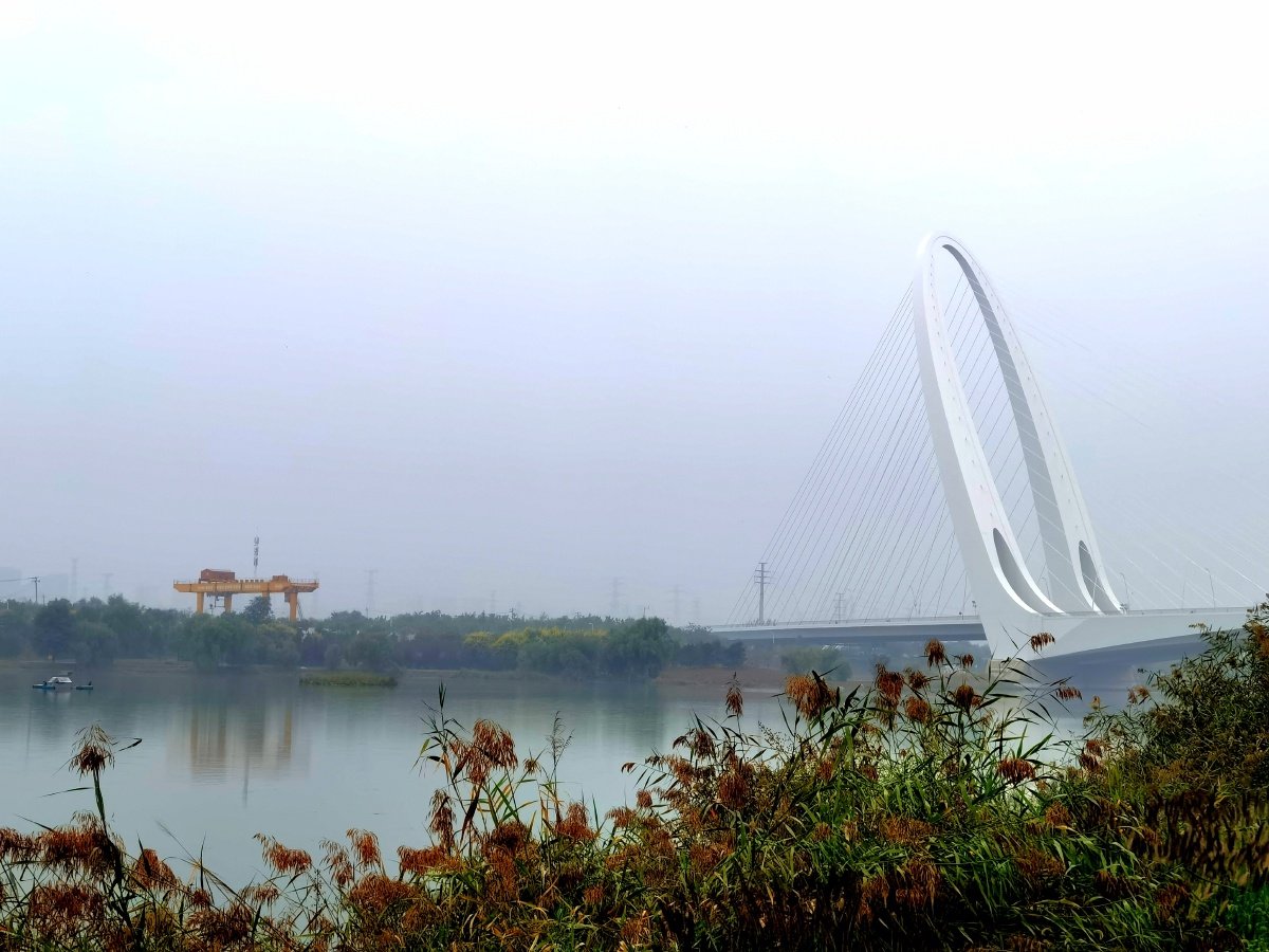 冬奥公园景观一角莲花逐水61京华水韵61首钢大桥61冬奥滑雪大