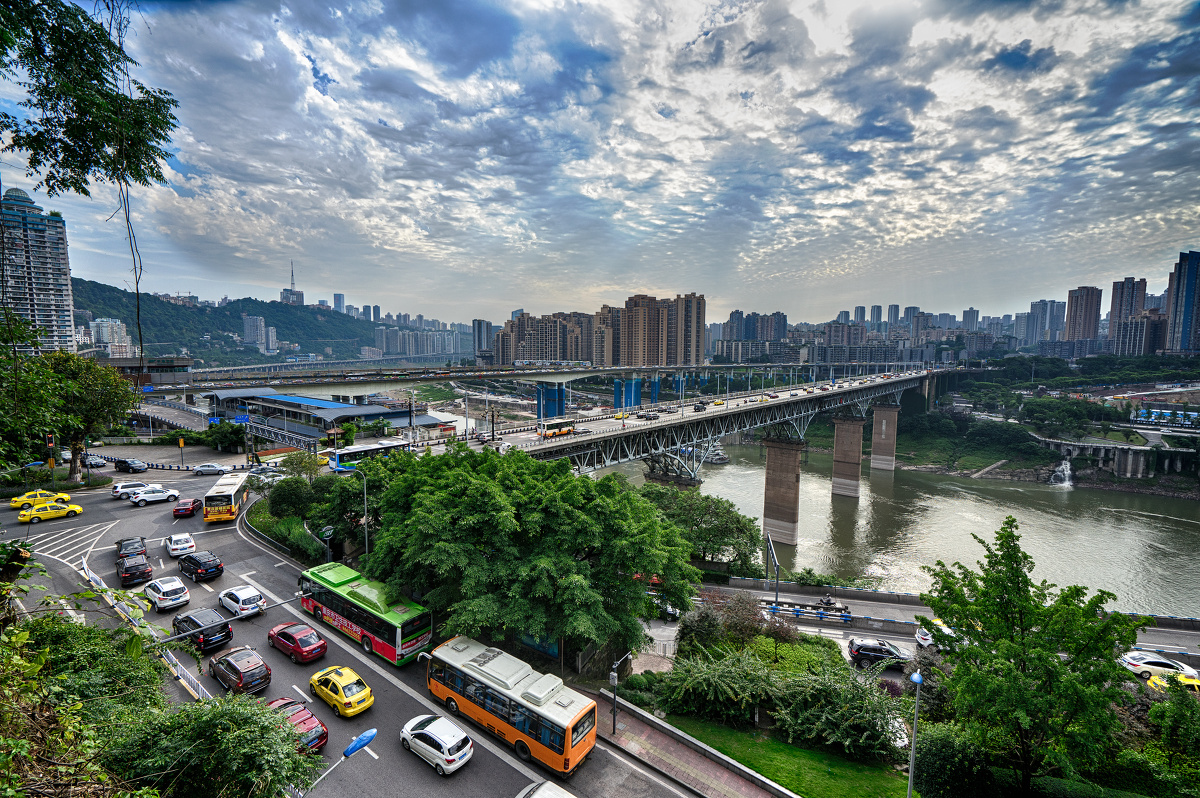 爱在日落黄昏后 - 城市, 重庆, 夜景, 广角, 长曝光