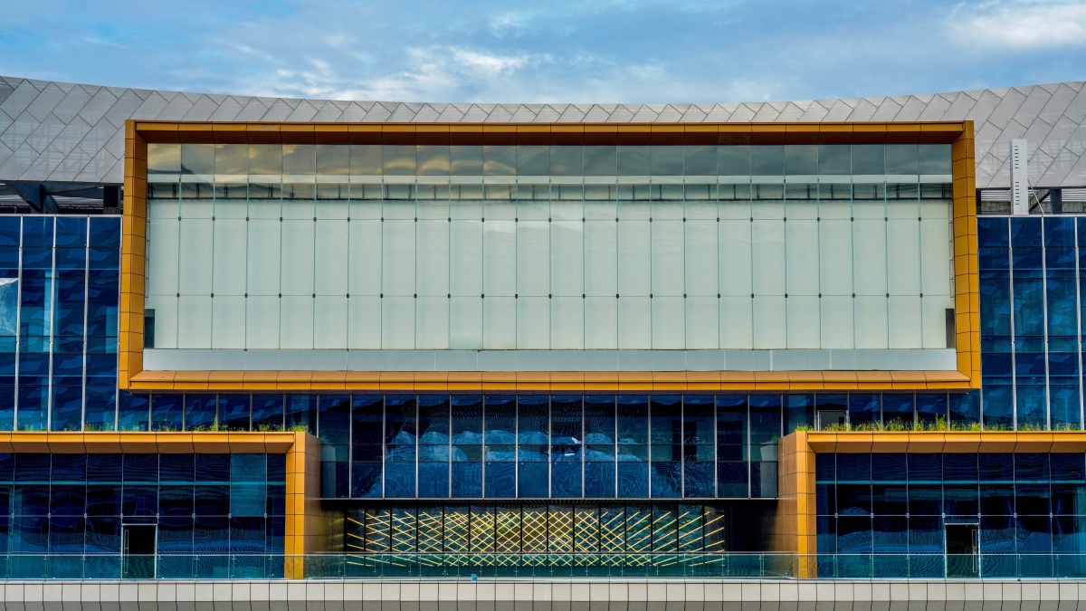 建筑线条现代框架之美拍于成都凤凰山体育公园